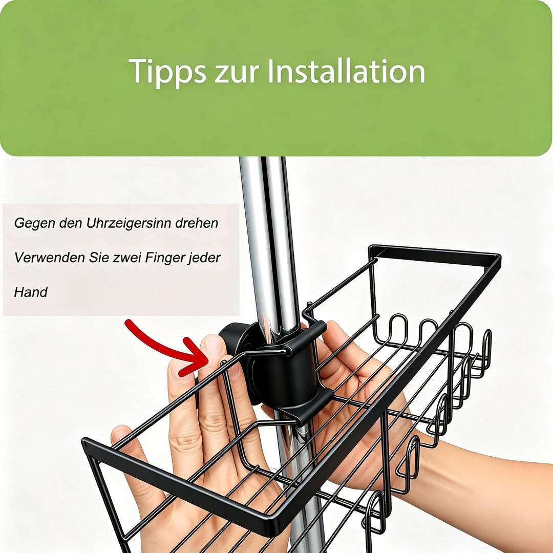 HouseUp Duschablage Ohne Bohren, 2 Stück Duschstangen-aufbewahrungsregal Edelstahl für 18 mm-25 mm D