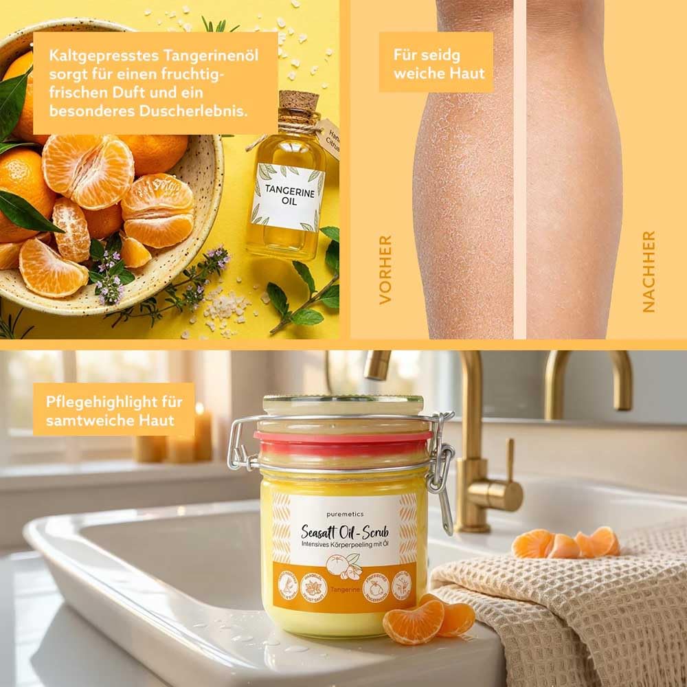 puremetics Seasalt Oil-Scrub, Tangerine, 400ml