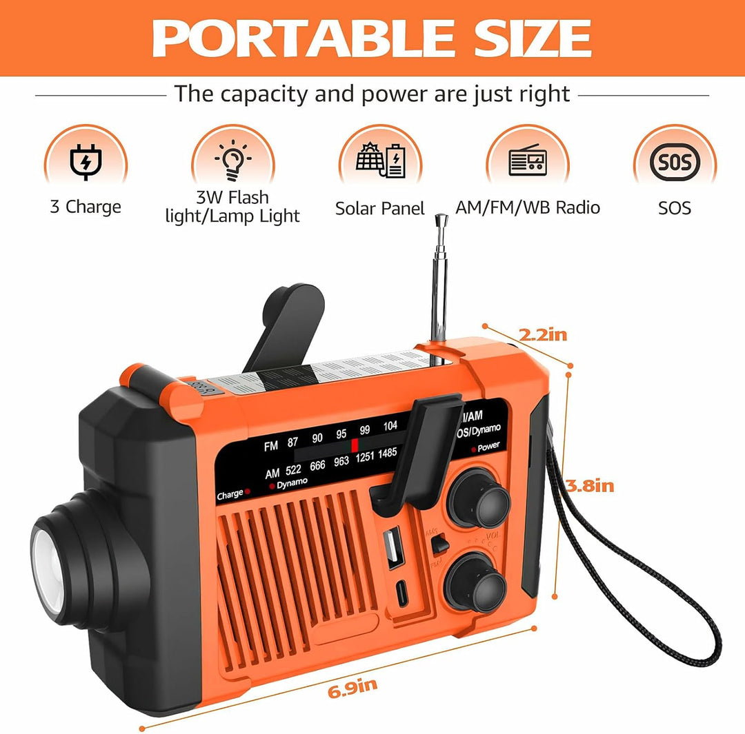 Bingxue Outdoor Radio wasserdicht Bluetooth Lautsprecher, LED Licht und Hand Kurbel Solar für Outdoo