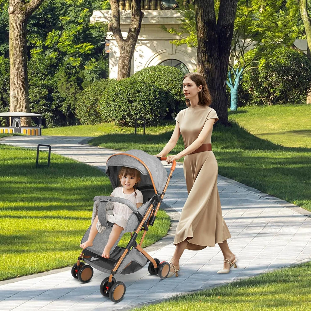 OHMG Kids Kinderwagen mit Babywanne,2 in 1,ultrakompakt,Kompakter Buggy mit Schultergurt,5-Punkt-Gur