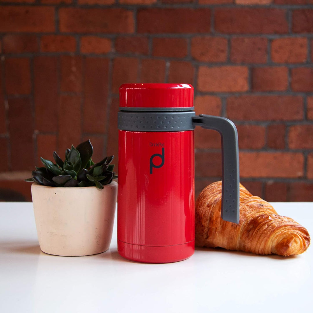Pioneer Drinkpod Travel Mug with Handle, 0.45L, Red Rot, Rot