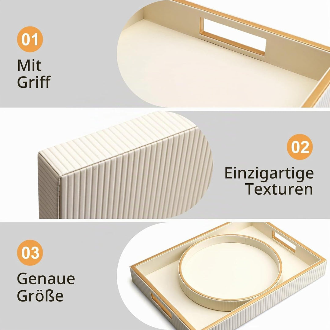 SANZIE Ledertablett, Schreibtisch-Aufbewahrung, Organizer, Premium-Serviertablett, dekoratives Table