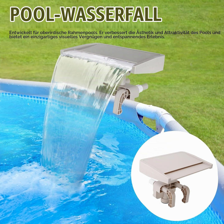 Entspannende Wasserfall-Kaskade, Oberirdischer Schwimmbadbrunnen, Überlaufbefestigung, Abnehmbarer P