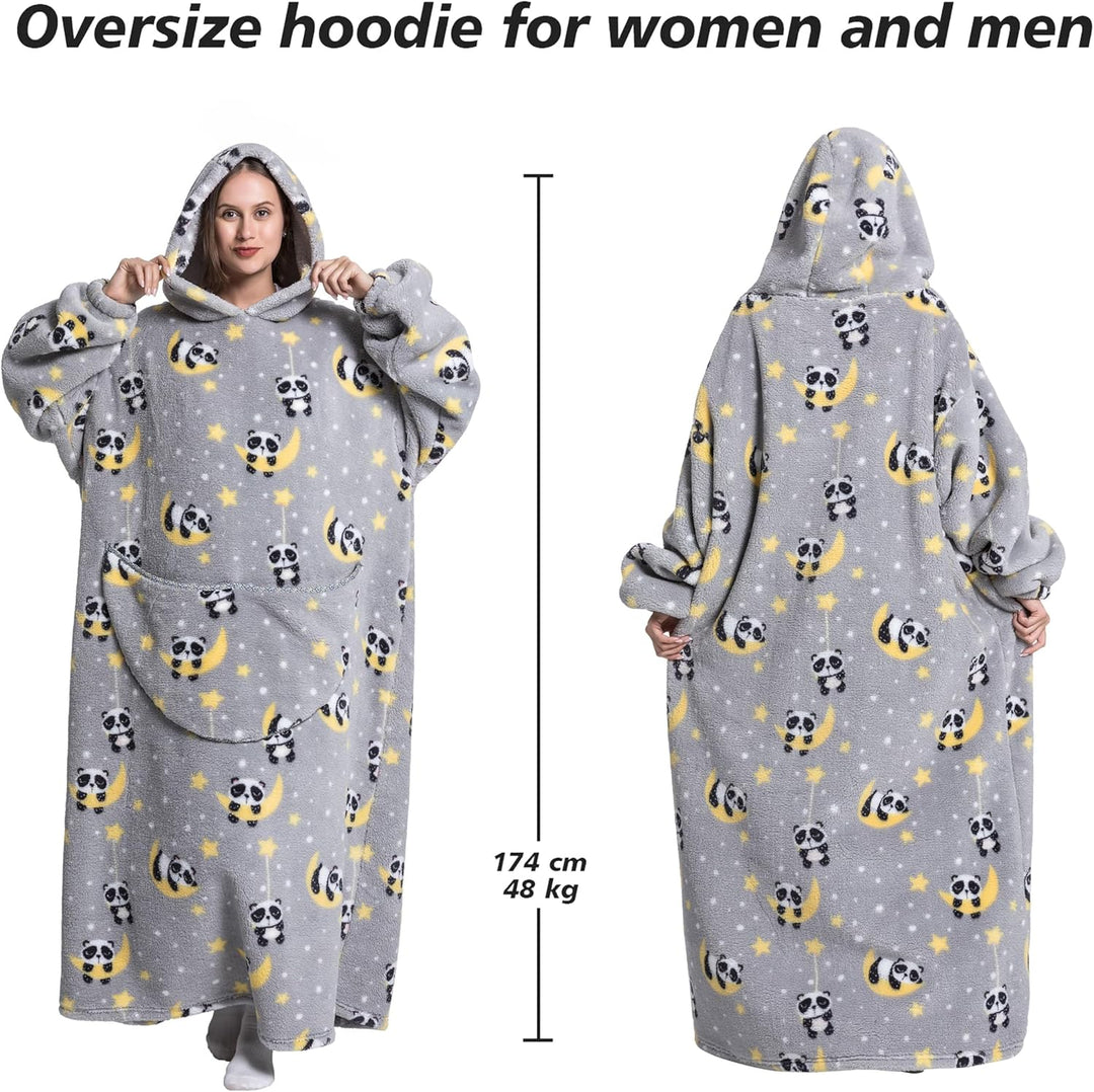Lange Hoodie Decke mit Ärmeln für Damen & Erwachsene - Kuscheldecke mit Ärmeln - Weiche & Warme Deck