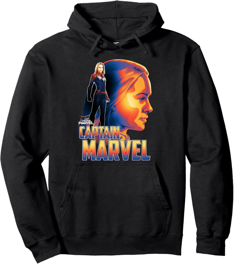 Captain Marvel Title Logo Portrait Pullover Hoodie
