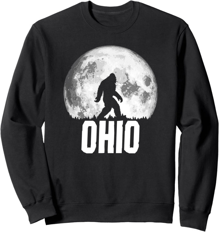 Ohio Bigfoot Vintage Full Moon Retro Squatch State Pride Sweatshirt