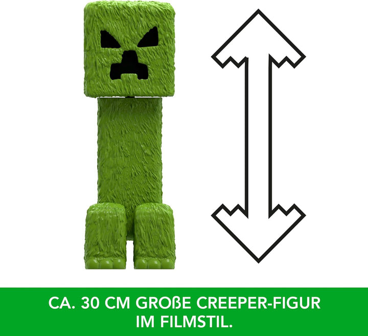 Mattel Minecraft Grosse Actionfiguren, 30 cm grosse, bewegliche Creeper-Sammelfigur, inspiriert von