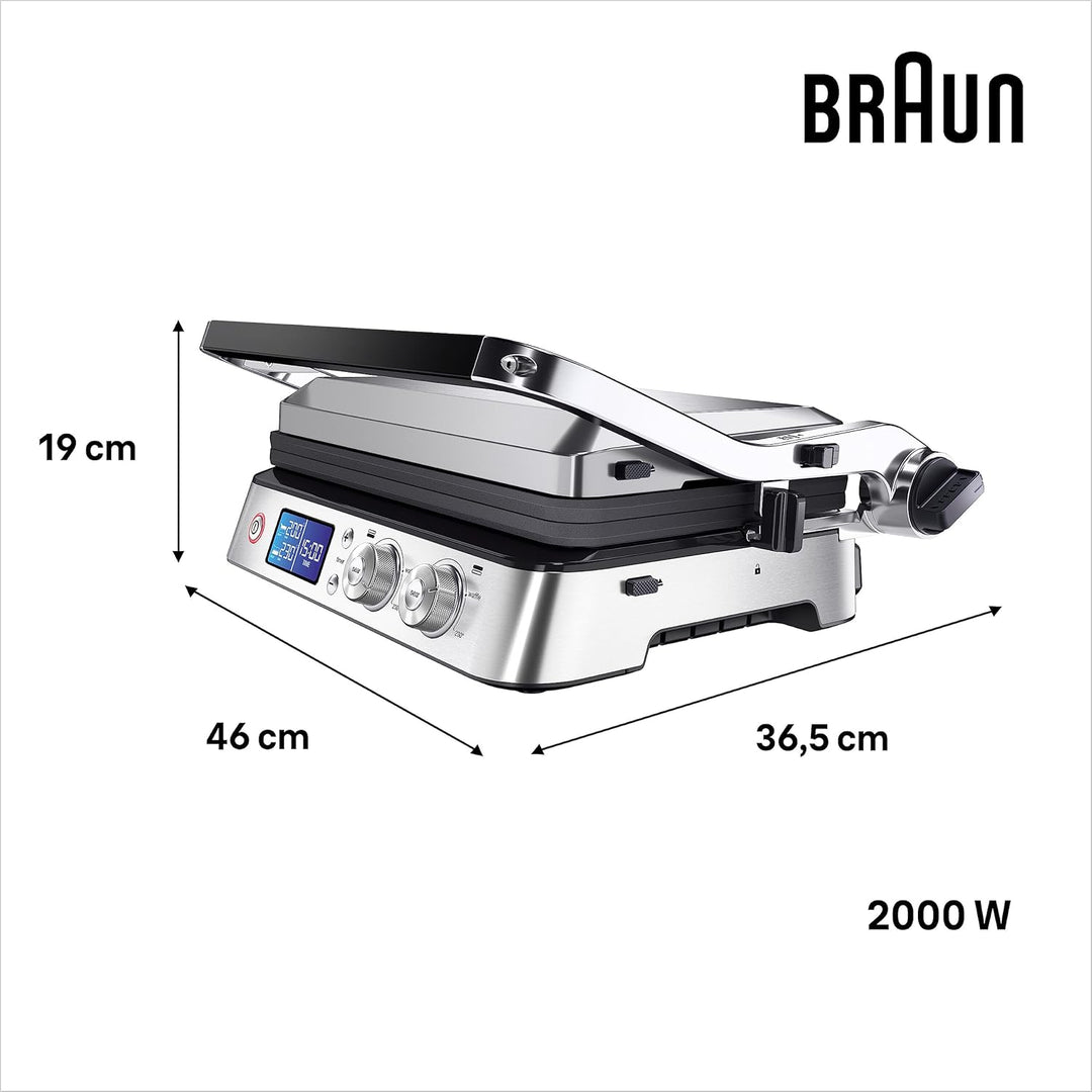 Braun MultiGrill 9 CG 9043 Kontaktgrill inkl. Grill- und Flachplatten, Grillpositionen: Kontakt, BBQ