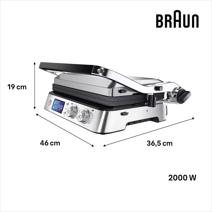 Braun MultiGrill 9 CG 9043 Kontaktgrill inkl. Grill- und Flachplatten, Grillpositionen: Kontakt, BBQ