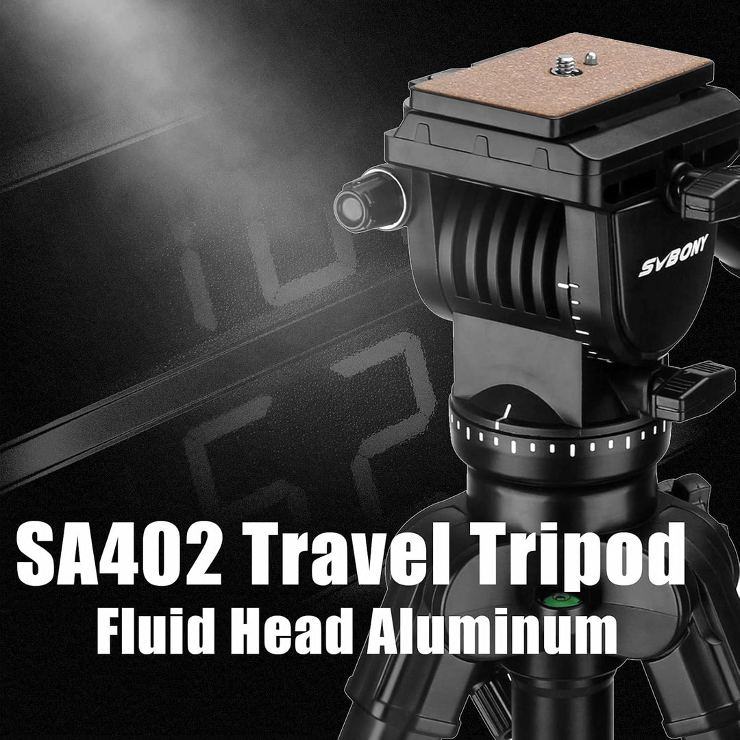 Svbony SA402 Kamerastativ Fluid Head Aluminium, Professionelles Reisestativ mit Schnellwechselplatte