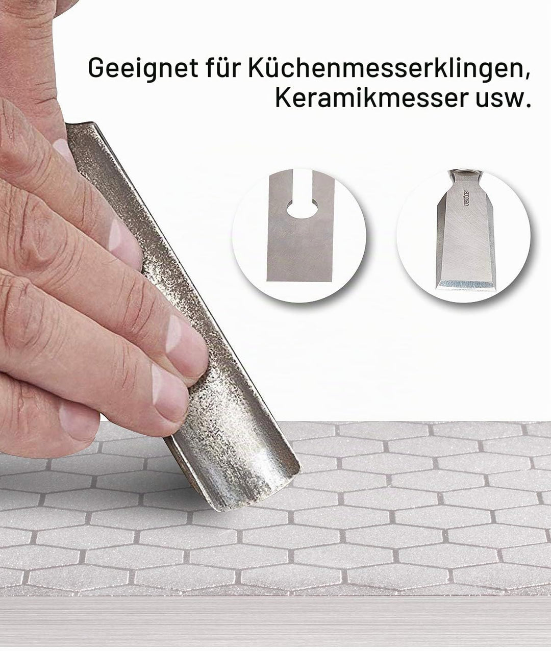 S SATC Diamant-Schleifstein, 2-seitige Körnung, 400/1000, Diamantplatte, Schleifstein, 20,3 cm, Weis