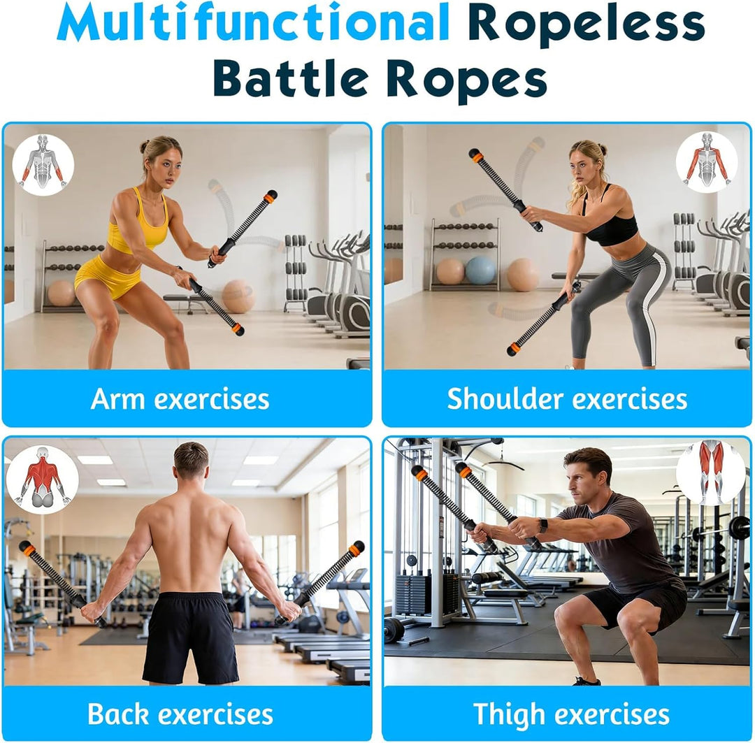 2Stück Battle Ropes Ohne Seil,Gewichtete Ropeless Battle Ropes,Tragbare Gewichtete Seile Ohne Seil,S