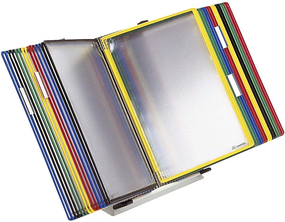 Tarifold Tischsichttafel Set Metal 434309 | DIN A4 | 30 Taschen | Sortiert (blau, rot, gelb, grün, s