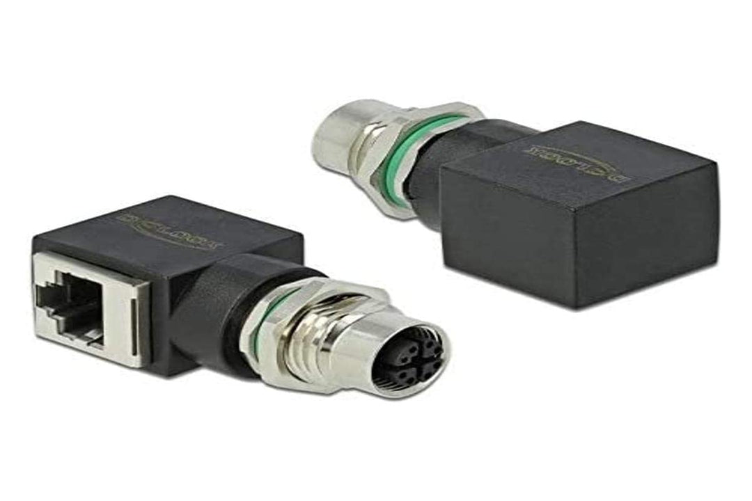 Delock Netzwerkadapter M12 8 Pin X-kodiert Buchse zu RJ45 Buchse