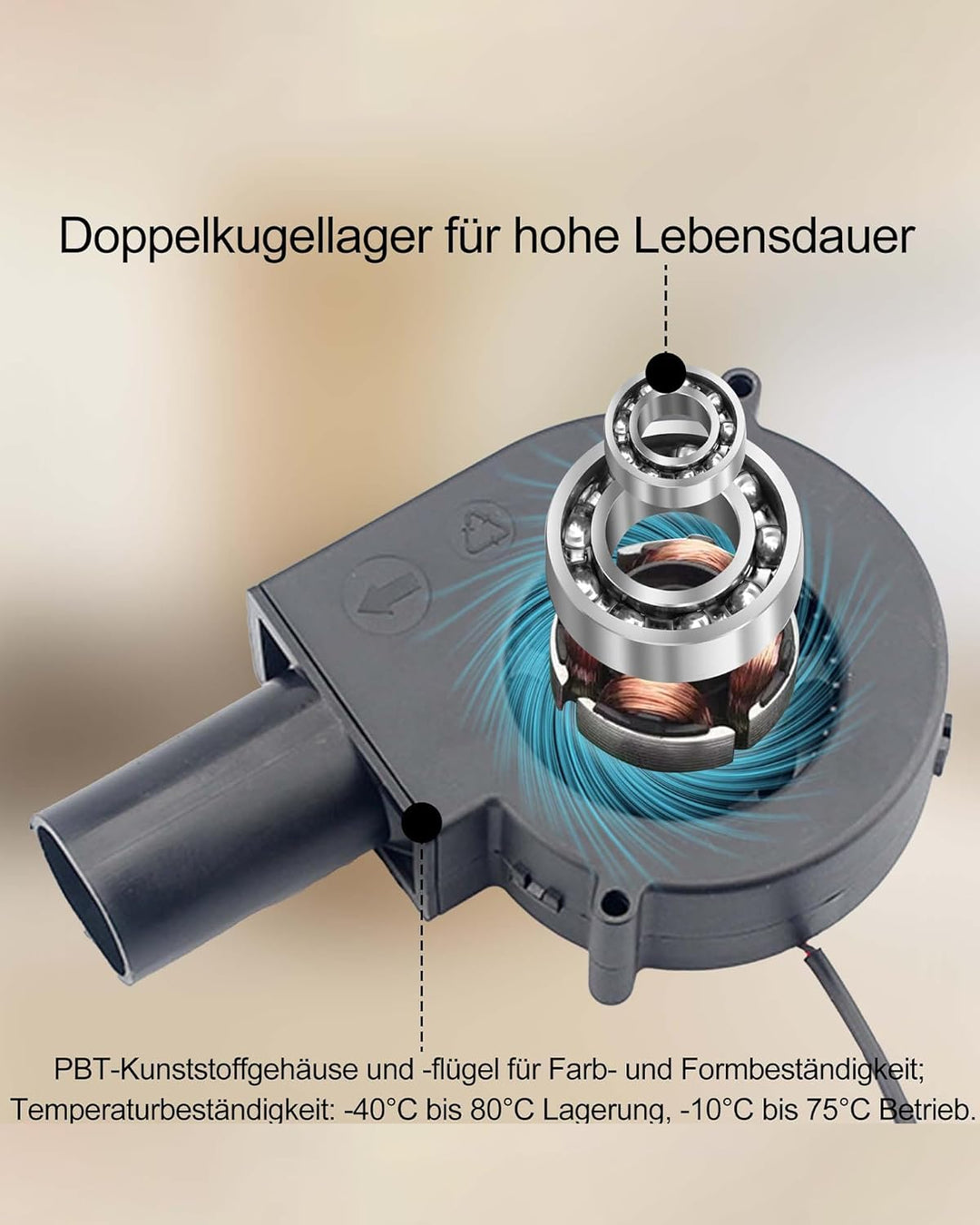 Regelbar Radiallüfter 12V mit Luftauslass: Turbinengebläse 220V Gebläse Lüfter mit Drehzahlregler fü