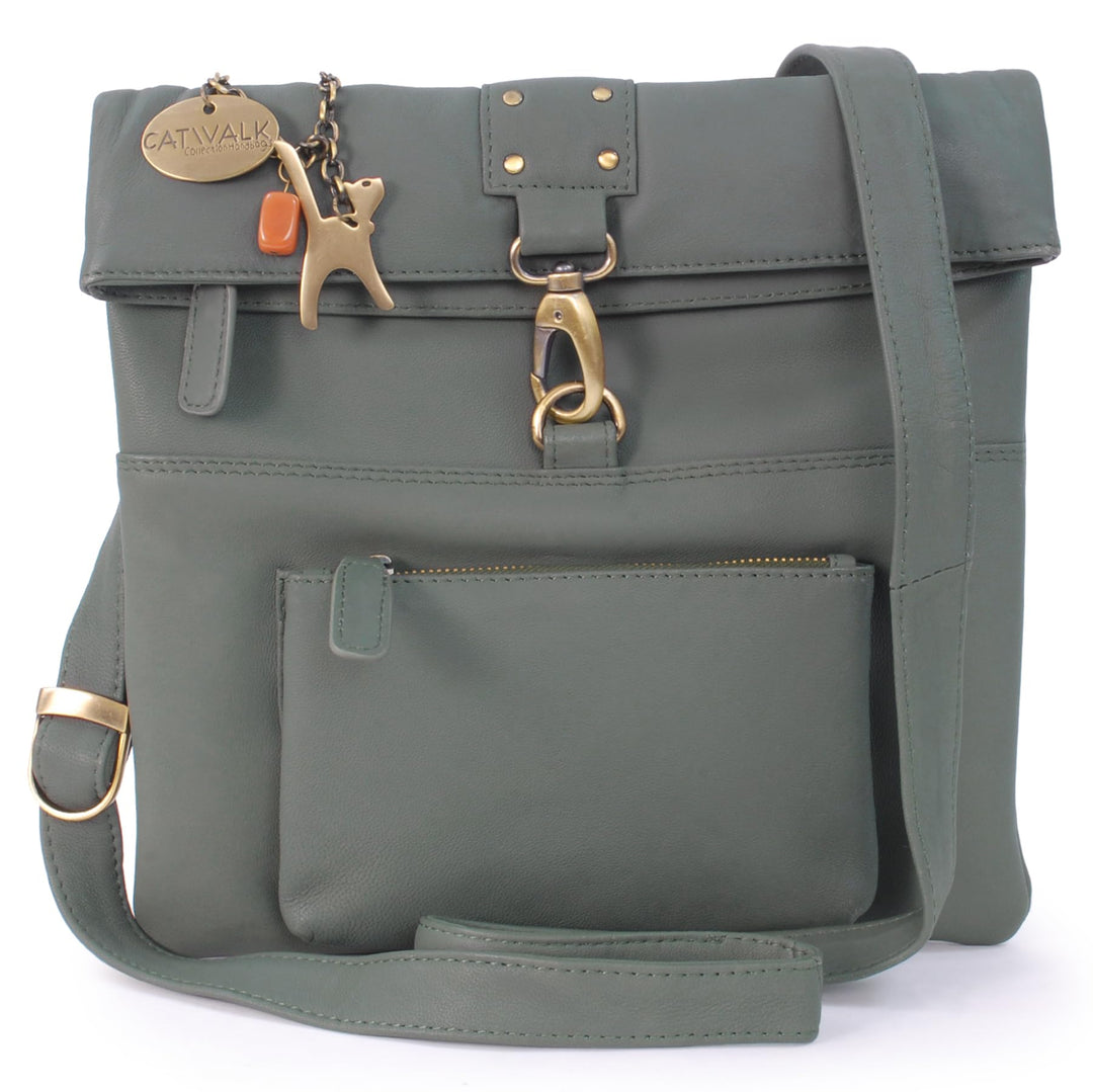 Catwalk Collection Handbags - Leder - Damen Leder Umhängetasche/Handtasche/Messenger/Schultertasche