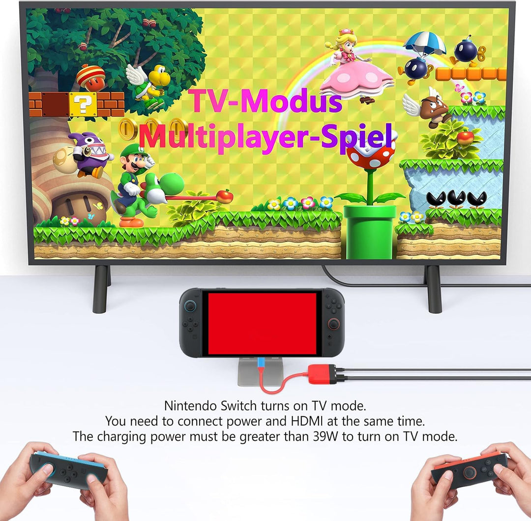 Switch Dock für Nintendo Switch/OLED Switch, 3-in-1 Mini Switch TV Dock mit 4K HDMI USB 3.0 Port USB