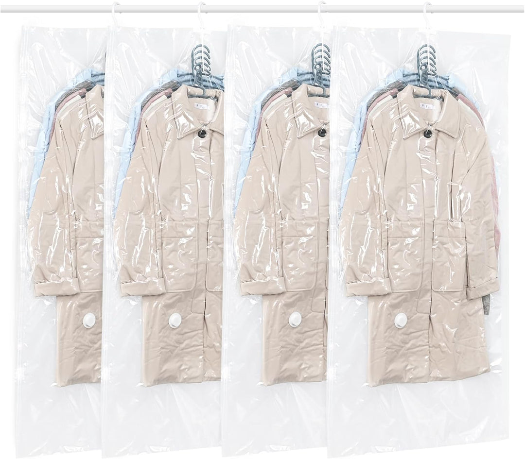 Vakuumbeutel zum Aufhängen, platzsparende Vakuumbeutel für Kleidung, Anzüge, Kleider, Mäntel oder Ja