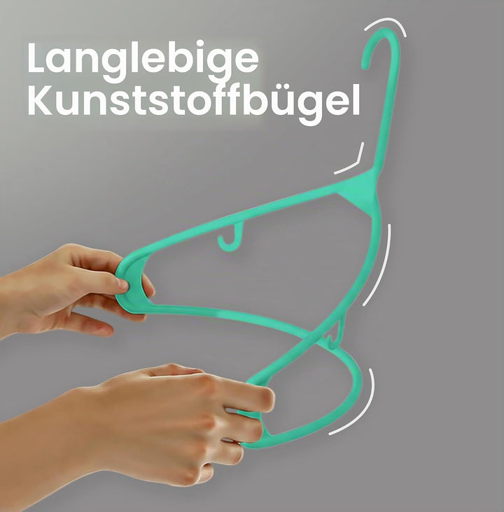 Utopia Home Kunststoff-Kleiderbügel, 50 Stück, Kleiderbügel mit Haken, langlebig und platzsparend, s