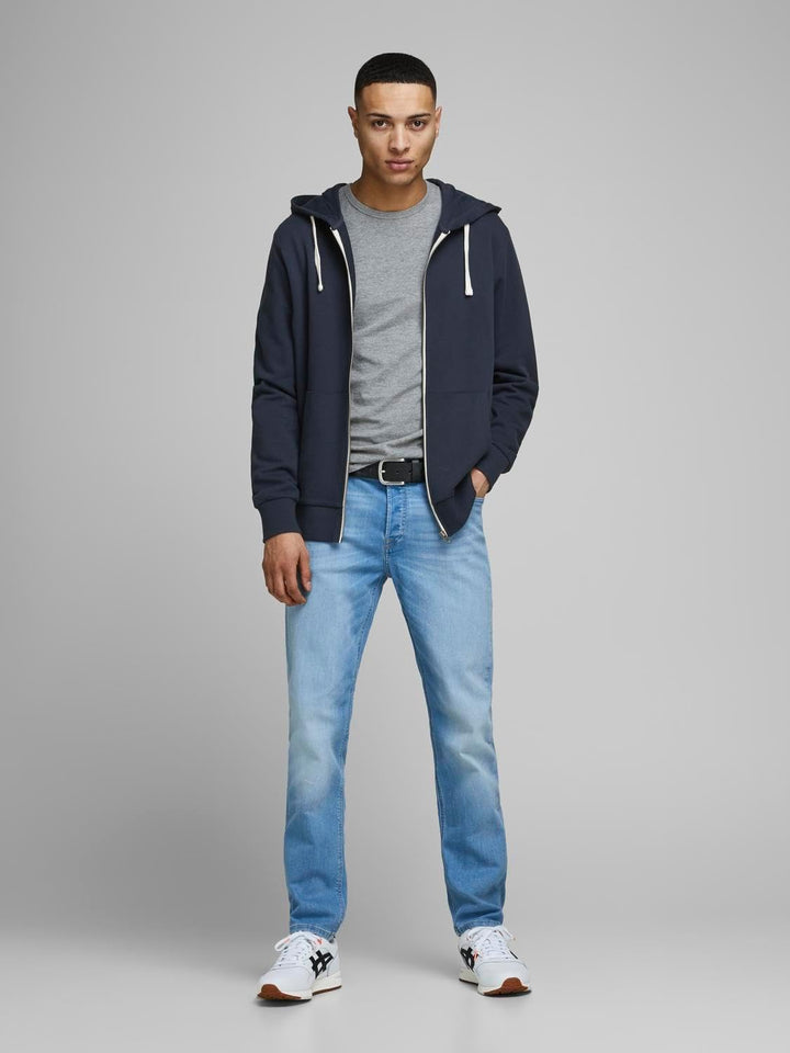 JACK & JONES Herren JJEHOLMEN Sweat Zip Hood NOOS 12136884, Navy Blazer/REG FIT, XXXL