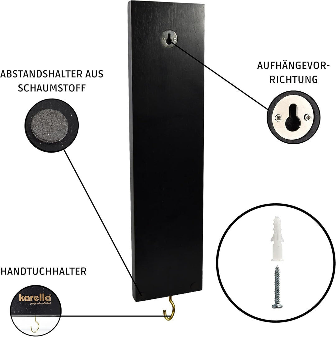 Karella Ultimo, Wandhalter für Dartpfeile, Dart Halter aus Holz für 12 Soft- oder Steeldarts, edler