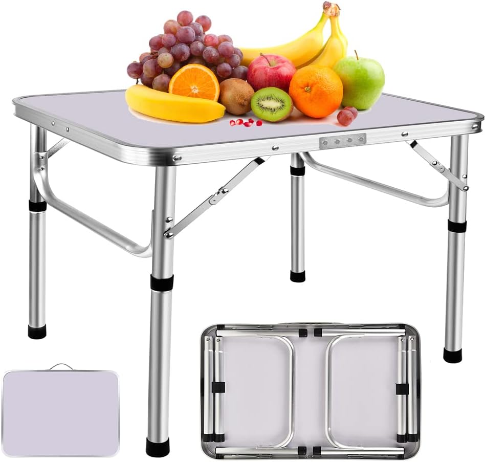 AUTOFU Klappbarer Campingtisch, 60 cm, tragbarer faltbarer Picknicktisch, Campingtisch für Outdoor,