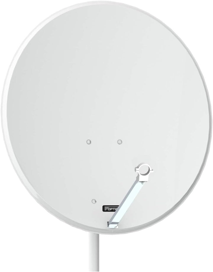 Opticum X80 Satelliten-Antenne (80 cm, Stahl - lichtgrau, TÜV zertifiziert, mit Twin LNB LTP-04H) li
