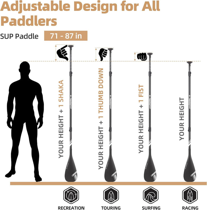 THURSO SURF Carbon Elite SUP Paddel Vollständiges Carbonfaser Paddel Board Paddel Kajakblatt Konvert