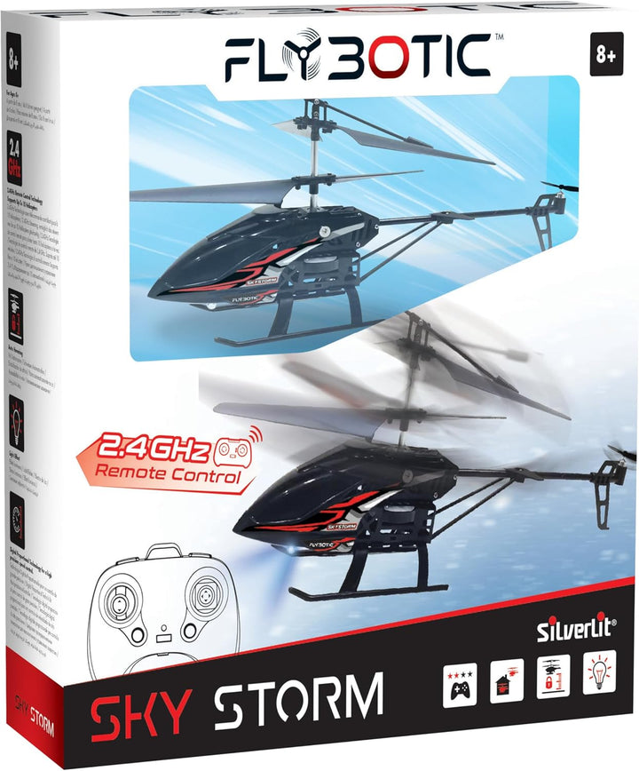Flybotic – Sky Storm – 3-Kanal-Fernsteuerhubschrauber – Gyroskop &amp; koaxialer Rotor für Stabilität –