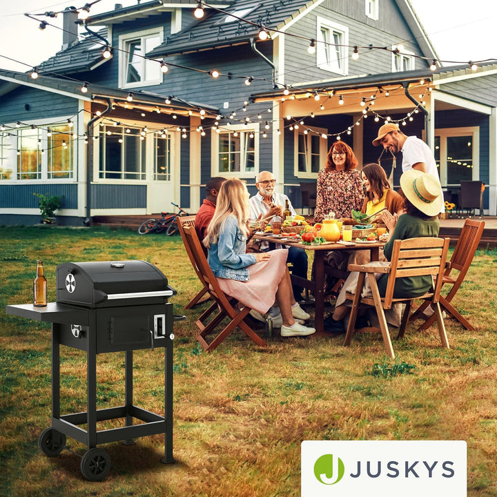 Juskys Holzkohlegrill Missouri mit Deckel - Grosse Grillfläche, Grillrost, variable Kohlewanne - Hol