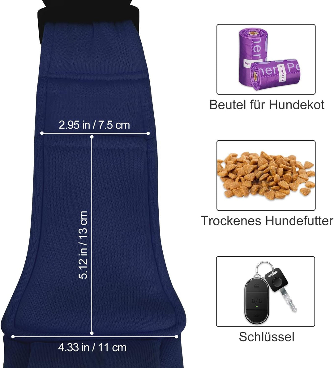 PetLoft Tragetuch Hund, Reversibel Kleine Hundetrage, Einstellbar Pet Tragetuch, Freisprecheinrichtu