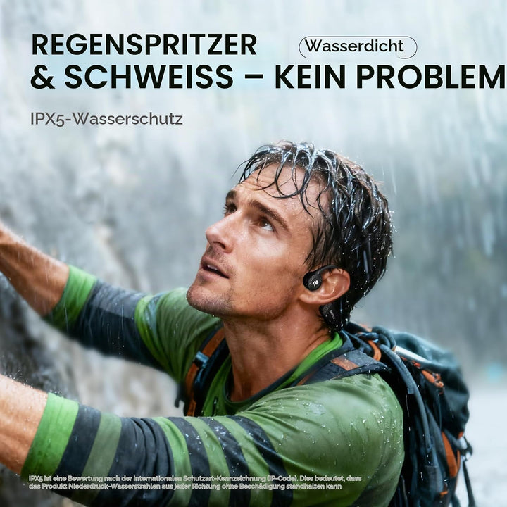Knochenschall Kopfhörer, Open Ear Bluetooth 6.0 Sportkopfhörer, 8 Std Spielzeit, 28g Ultraleicht, US