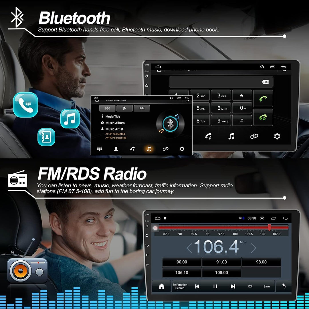 CAMECHO 1+32G Android 13 Autoradio für Opel Astra H/Zafira B/Corse C D mit Navi, Double Din 9 Zoll T