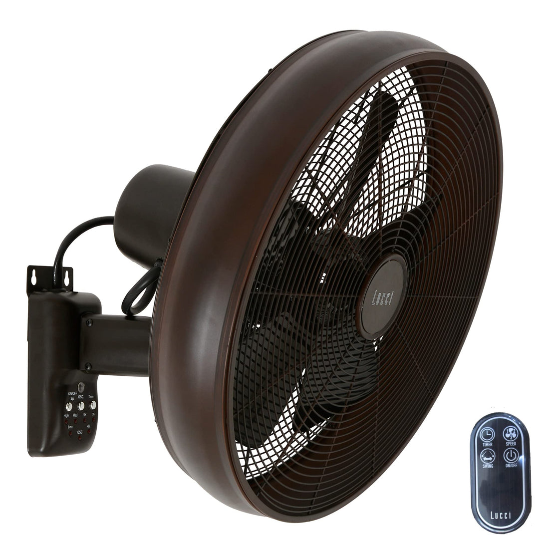 LUCCI AIR Wandventilator Breeze, Ventilator inkl. Fernbedienung, Wandlüfter mit Schwenkautomatik, Ø