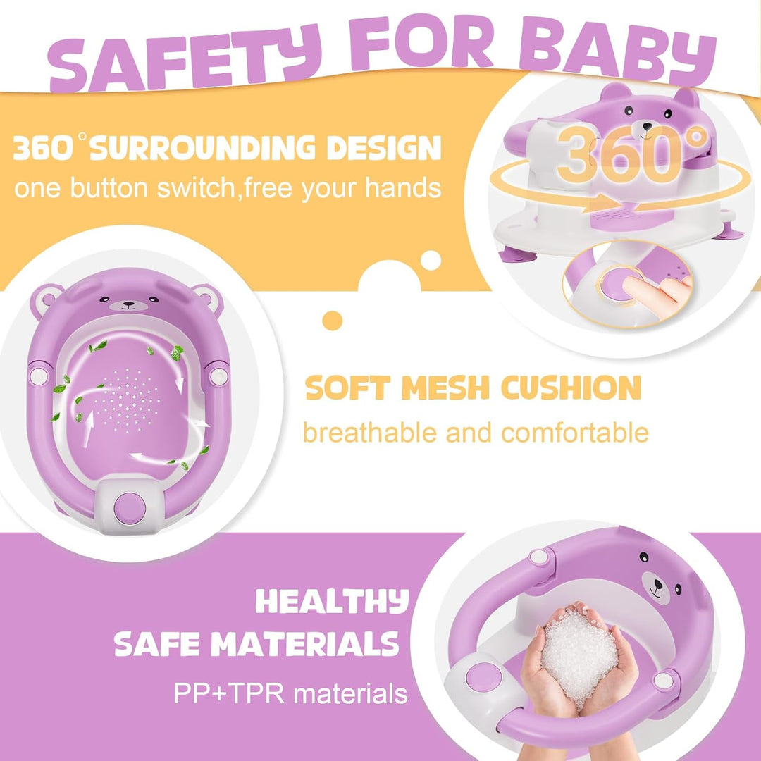 Badewannensitz Baby ab 6-24 monate Badesitz Baby mit 4 Starken Saugnäpfen Ergonomisch Rückenlehne un