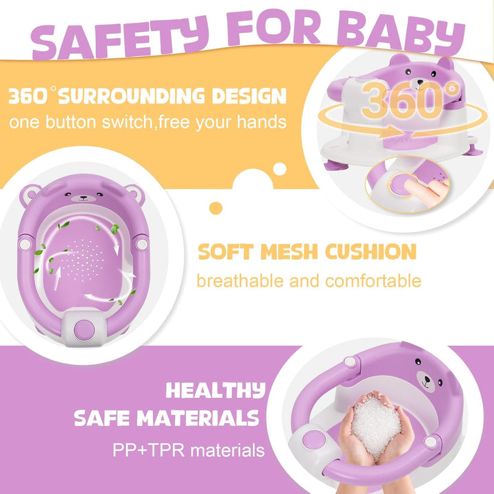 Badewannensitz Baby ab 6-24 monate Badesitz Baby mit 4 Starken Saugnäpfen Ergonomisch Rückenlehne un