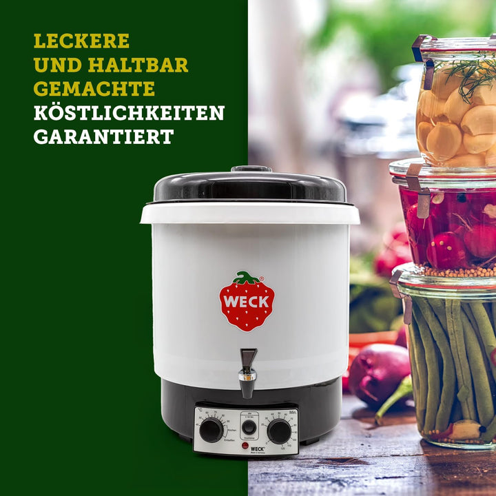 WECK Einkochautomat WAT35-A Kunststoff mit Präzisionsthermostat, Auslaufhahn & Zeitschaltuhr – 29L E