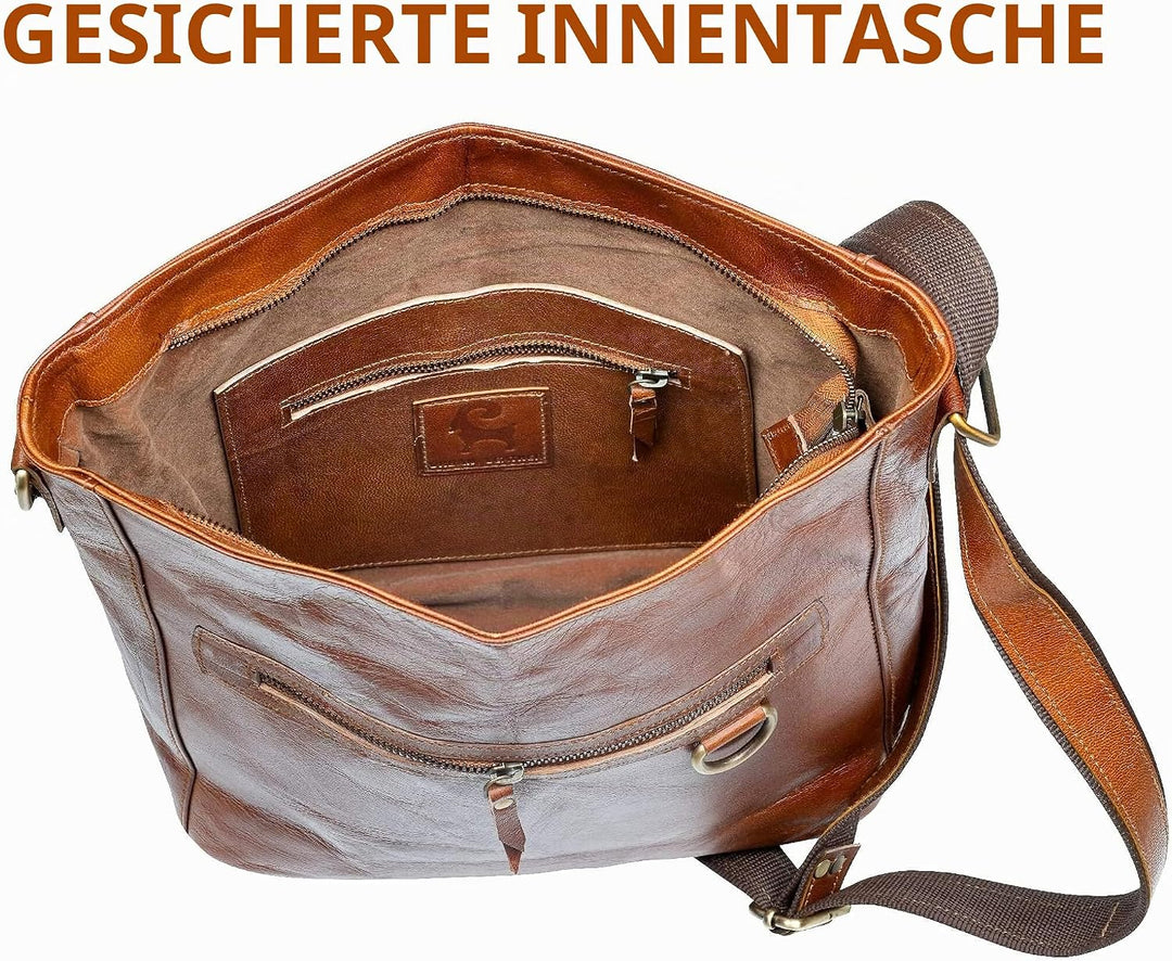 URBAN LEATHER Extra grosse Crossbody Umhängetaschen Geldbörsen für Frauen & Mädchen, Echtes Leder Vi