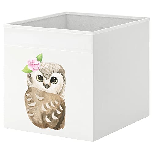 Aufbewahrungsbox mit faltbarem Design, Organisation für Spielzeug, Mädchen, Tiere (Eule Mädchen)