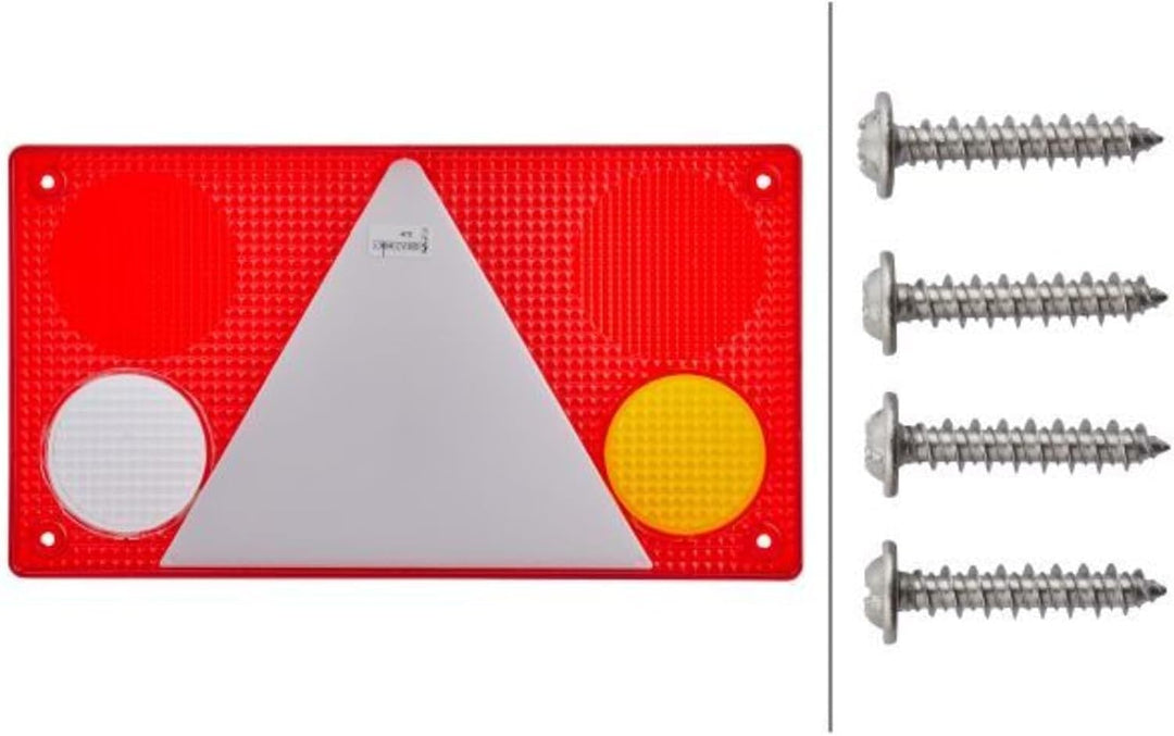 HELLA - Heckleuchte - Glühlampe - Anbau/geschraubt - Lichtscheibenfarbe: mehrfarbig - Stecker: Flach