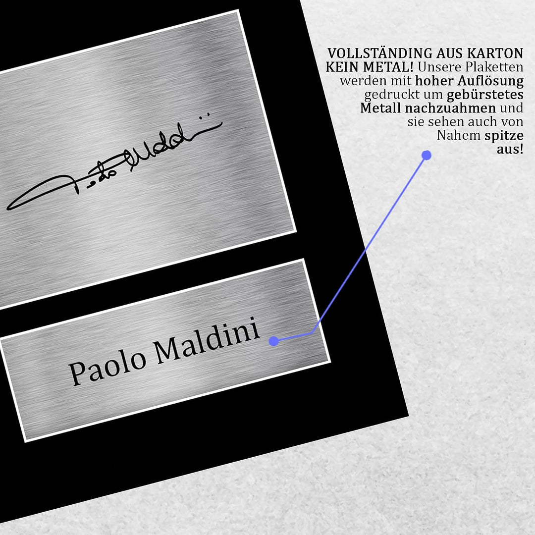 HWC Trading A4 Paolo Maldini, Milan, gedrucktes Autogramm für Fans und Fans – A4 (Ungerahmt) Paolo M
