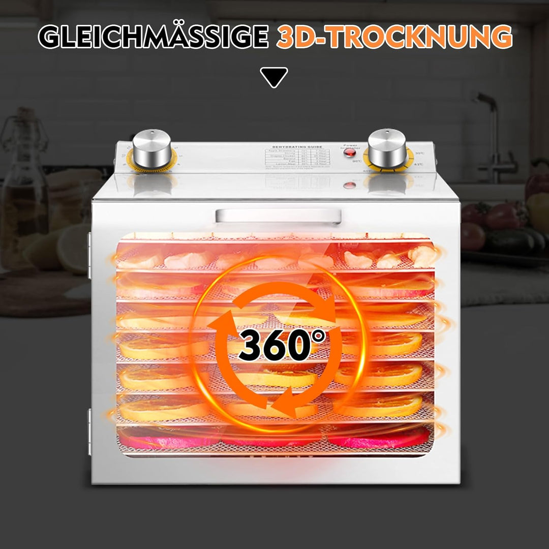 Dörrautomat,Dörrautomat Edelstahl,Gefriertrockner für zuhause,Dörrgerät für Lebensmittel,Dehydrator