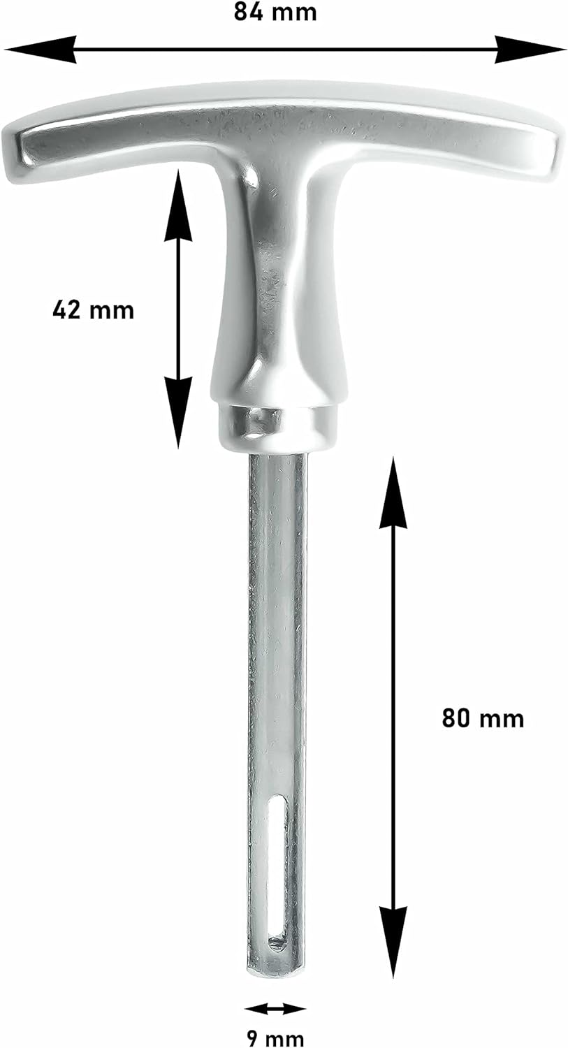 Garagentorgriff mit Innengriff, Alu F1, ergonomisch, 9x80 mm Set, 9x80 mm Set