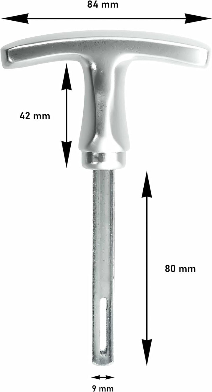 Garagentorgriff mit Innengriff, Alu F1, ergonomisch, 9x80 mm Set, 9x80 mm Set