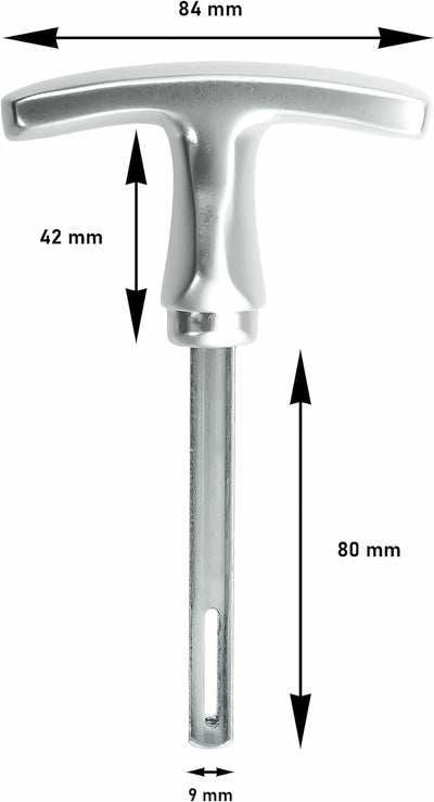 Garagentorgriff mit Innengriff, Alu F1, ergonomisch, 9x80 mm Set, 9x80 mm Set