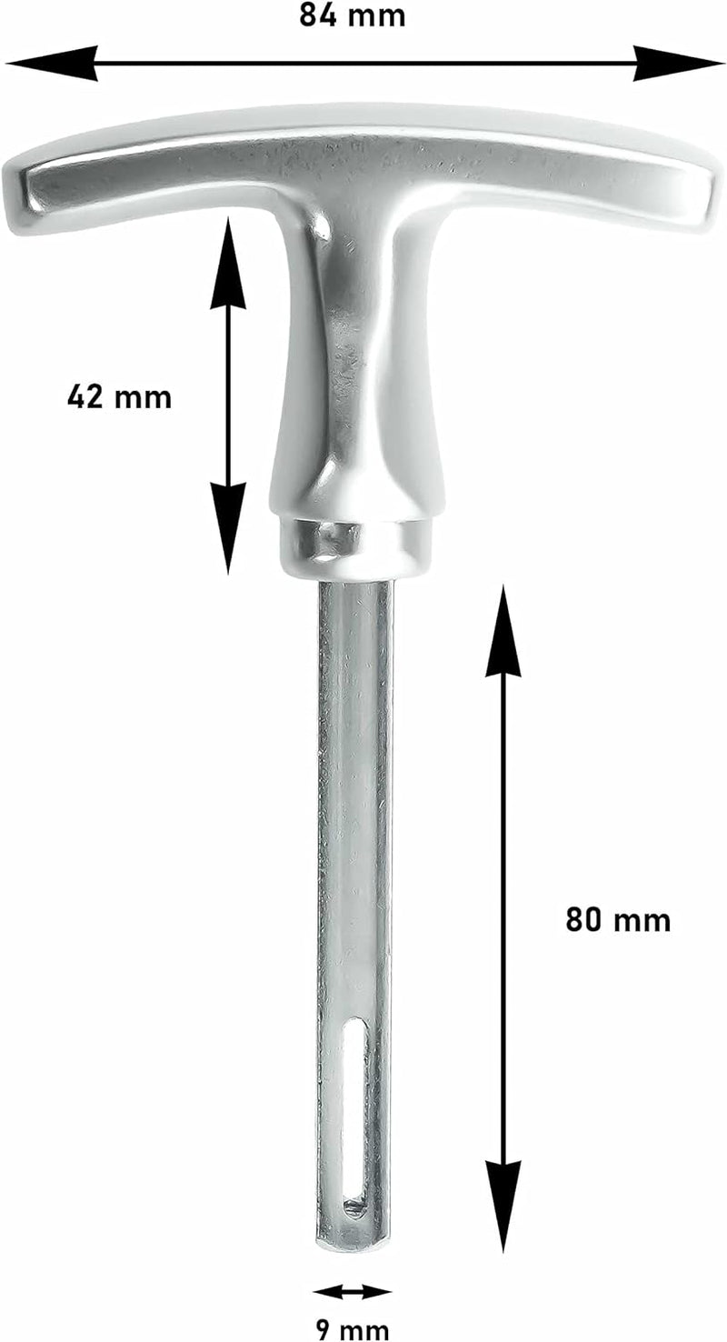 Garagentorgriff mit Innengriff, Alu F1, ergonomisch, 9x80 mm Set, 9x80 mm Set