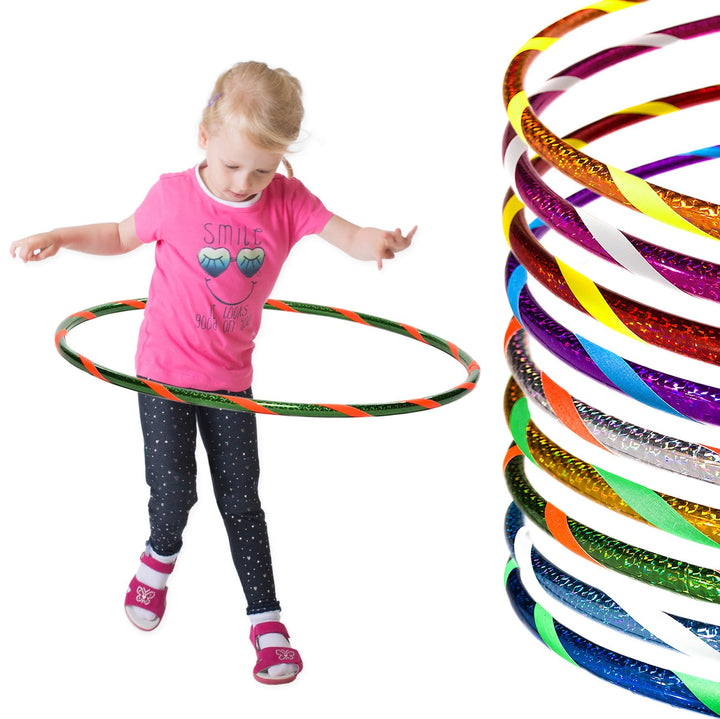 Funny Kinder Hula Hoop Reifen mit Hologramm-Muster Ø60cm Hologramm-Grün-Orange, Ø60cm Hologramm-Grün