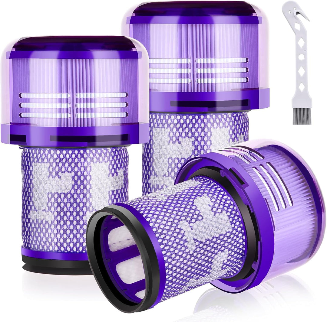 Leadaybetter 3 Stück Ersatzfilter Filter für Dyson V12 Detect Slim Absolute Staubsauger, Waschbar Er