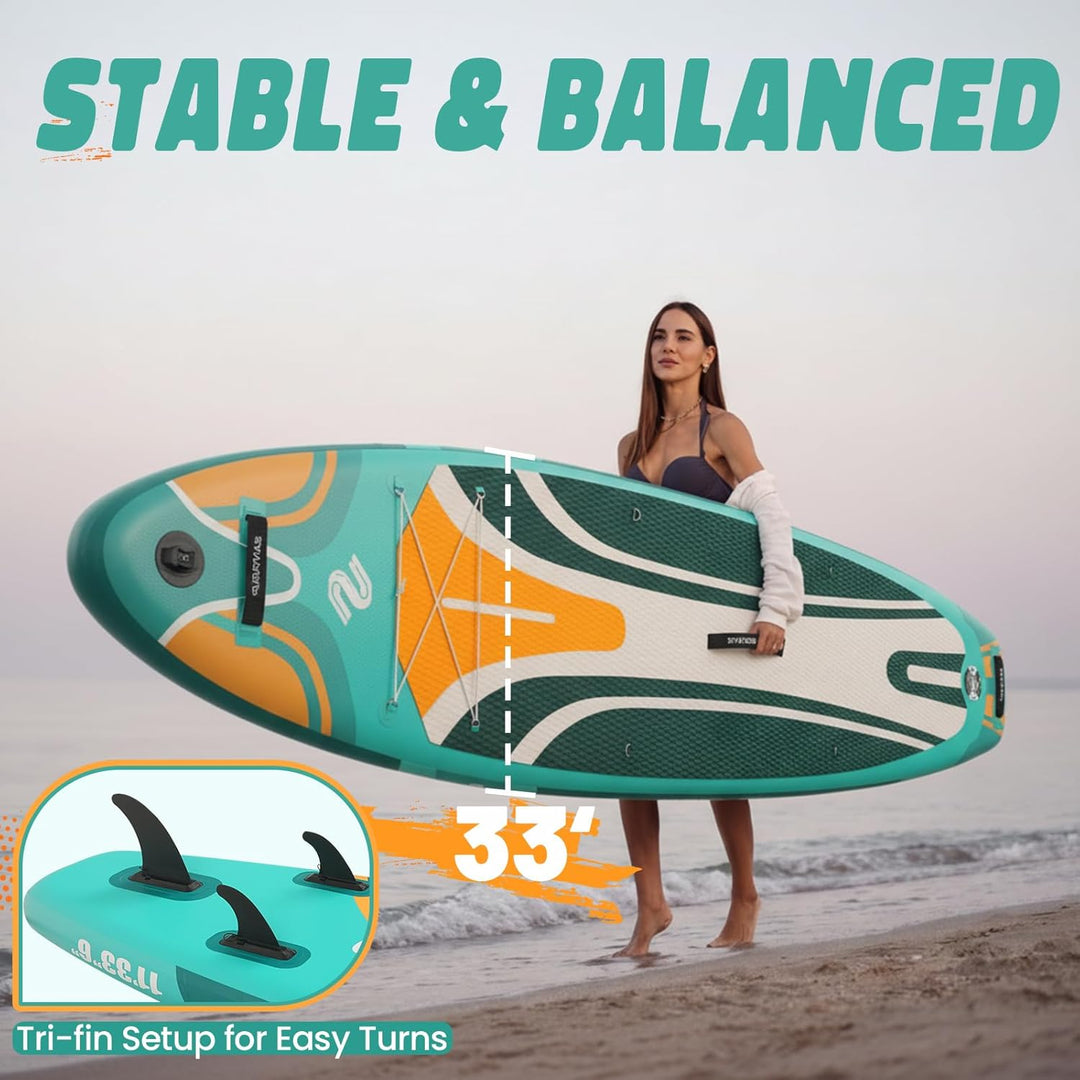SantasupAufblasbares Stand Up Paddle Board 320/335cm Surfbrett SUP Komplettes Paddleboard Zubehör Ve
