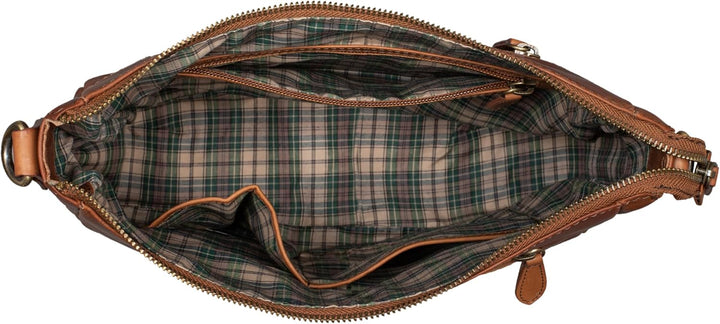 Benthill Damen Tasche Leder - Handtasche aus echtem Rindsleder - Umhängetasche mit Reissverschluss -
